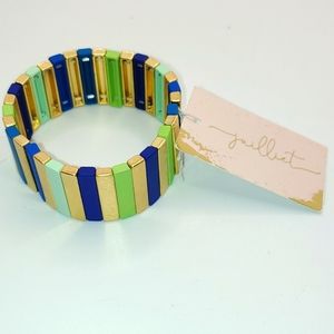 Juliet Enamel colorful, stackable tile, stretch bracelet - 6.7" stretched